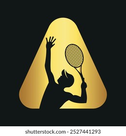 Logotipo inicial de bádminton combinado con la letra A Vector Plantilla
