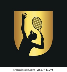 Logotipo inicial Badminton combinar com modelo de vetor letra U