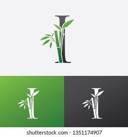 Initial I Bamboo Logo Icon Design