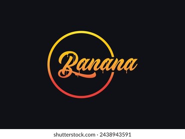 Initial Banana text Logo Design Vector Template. Graphic Alphabet Banana Symbol
