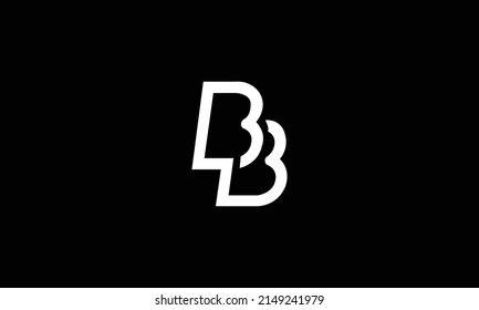 Plantilla de logotipo BB basada inicialmente. Diseño y vector de letras monográficas únicas.