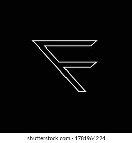 diseño de logotipo simple vectorial basado en un principio basado en un sesgo mínimo, letra mayúscula F en color blanco con fondo negro
