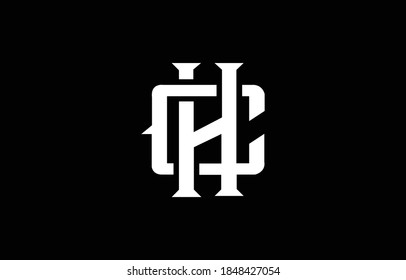 Initial based CH,HC, logo template. Unique monogram alphabet letters design and vector.