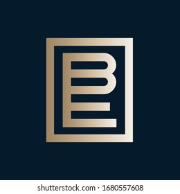 Initial based clean and minimal B Logo. BE B E letter creative fonts vintage monogram icon symbol. Universal elegant luxury alphabet vector design. Letter logo template. Gradient  color vector.