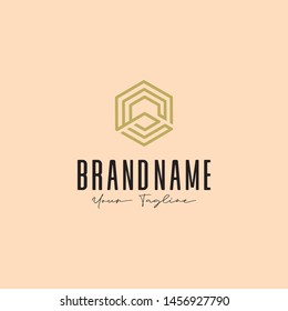 Initial based clean and minimal geometric Logo. Line art letter and object creative monochrome monogram icon symbol. Universal elegant luxury icon character vector design