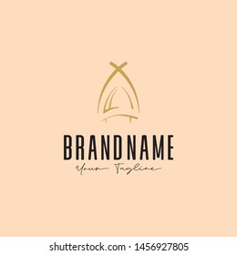 Initial based clean and minimal geometric Logo. Line art letter and object creative monochrome monogram icon symbol. Universal elegant luxury icon character vector design