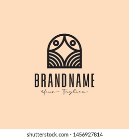 Initial based clean and minimal  geometric Logo. Line art letter and object creative monochrome monogram icon symbol. Universal elegant luxury icon character vector design