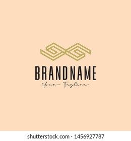 Initial based clean and minimal geomtric Logo. Line art letter and object creative monochrome monogram icon symbol. Universal elegant luxury icon character vector design