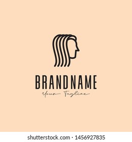 Initial based clean and minimal girl Logo. Line art letter and object creative monochrome monogram icon symbol. Universal elegant luxury icon character vector design