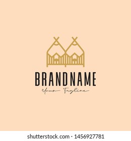 Initial based clean and minimal house Logo. Line art letter and object creative monochrome monogram icon symbol. Universal elegant luxury icon character vector design