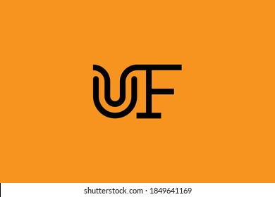 Initial based clean and minimal letter. UF FU logo creative and monogram icon symbol. Universal elegant luxury alphabet vector design