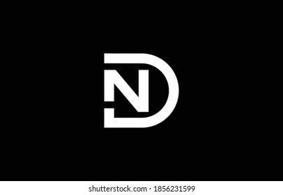 Letra inicial limpia y mínima. Símbolo de icono creativo y monograma del logotipo ND N D. Diseño vectorial universal elegante y lujoso