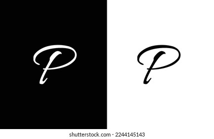 Letra inicial limpia y mínima. Símbolo del icono del logotipo P tipografía creativa tipografía monográfica