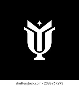 Initial based clean and minimal letter. YU UY Monogram Logo Template. Elegant luxury alphabet vector design. Vector Logo