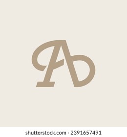 Initial based clean and minimal letter. AB BA A Monogram Logo Template. Elegant luxury alphabet vector design. Vector Logo