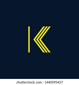 Initial based clean and minimal Logo. KK letter creative monochrome monogram icon symbol. Universal elegant luxury alphabet vector emblem design