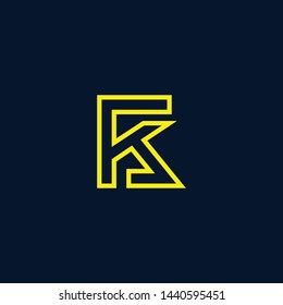 Initial based clean and minimal Logo. K KT TK T letter creative monochrome monogram icon symbol. Universal elegant luxury alphabet vector emblem design