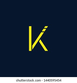 Initial based clean and minimal Logo. K KV VK letter creative monochrome monogram icon symbol. Universal elegant luxury alphabet vector emblem design