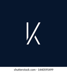 Initial based clean and minimal Logo. K KV VK letter creative monochrome monogram icon symbol. Universal elegant luxury alphabet vector emblem design