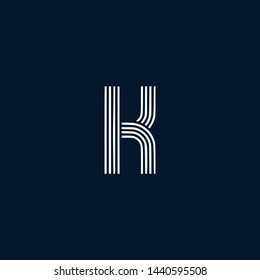 Initial based clean and minimal Logo. K KU KN UN letter creative monochrome monogram icon symbol. Universal elegant luxury alphabet vector emblem design