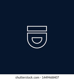 Initial based clean and minimal Logo. UD DU D U letter creative monochrome monogram icon symbol. Universal elegant luxury alphabet vector design