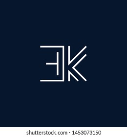 Initial based clean and minimal Logo. EK KE K E letter creative monochrome monogram icon symbol. Universal elegant luxury alphabet vector design