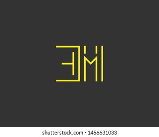 Initial based clean and minimal Logo. EM ME E M letter creative monochrome monogram icon symbol. Universal elegant luxury alphabet vector design