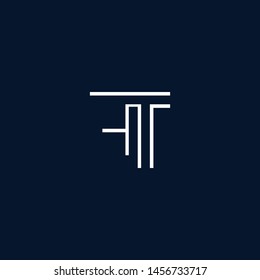 Initial based clean and minimal Logo. FT TF T F letter creative monochrome monogram icon symbol. Universal elegant luxury alphabet vector design