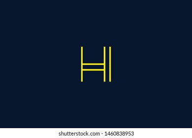 Initial based clean and minimal Logo. HI IH II H letter creative monochrome monogram icon symbol. Universal elegant luxury alphabet vector design