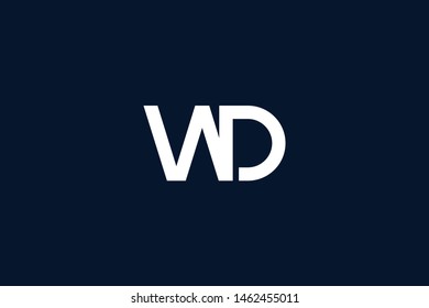 Initial based clean and minimal Logo. DW WD W D letter creative monochrome monogram icon symbol. Universal elegant luxury alphabet vector design