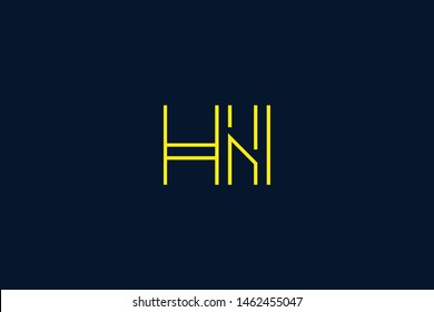 Initial based clean and minimal Logo. HN NH N H letter creative monochrome monogram icon symbol. Universal elegant luxury alphabet vector design