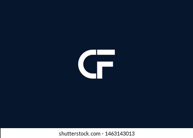 Initial based clean and minimal Logo. CF FC C F letter creative monochrome monogram icon symbol. Universal elegant luxury alphabet vector design