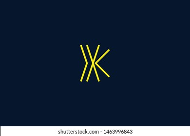 Initial based clean and minimal Logo. KX XK K X letter creative monochrome monogram icon symbol. Universal elegant luxury alphabet vector design