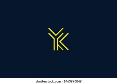 Initial based clean and minimal Logo. KY YK K Y letter creative monochrome monogram icon symbol. Universal elegant luxury alphabet vector design