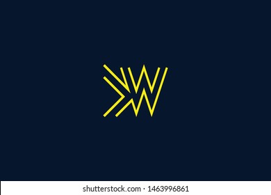 Initial based clean and minimal Logo. KW WK K W letter creative monochrome monogram icon symbol. Universal elegant luxury alphabet vector design