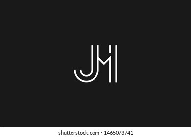 Initial based clean and minimal Logo. JM MJ J M letter creative monochrome monogram icon symbol. Universal elegant luxury alphabet vector design