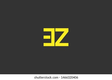 Initial based clean and minimal Logo. EZ ZE E Z letter creative monochrome monogram icon symbol. Universal elegant luxury alphabet vector design