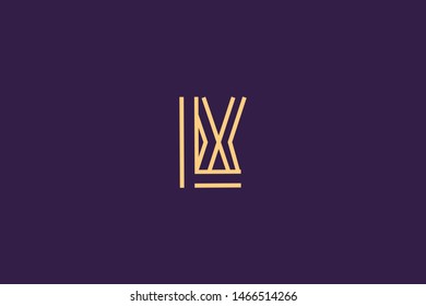 Initial based clean and minimal Logo. KX LX X L letter creative monochrome monogram icon symbol. Universal elegant luxury alphabet vector design