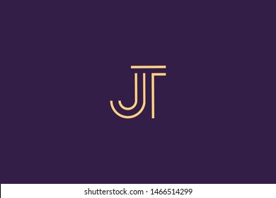 Initial based clean and minimal Logo. JT TJ J T letter creative monochrome monogram icon symbol. Universal elegant luxury alphabet vector design