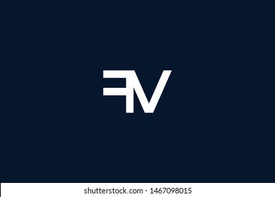 Initial based clean and minimal Logo. VF FV F V letter creative monochrome monogram icon symbol. Universal elegant luxury alphabet vector design