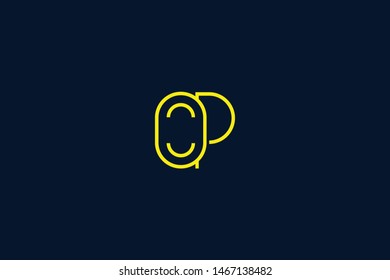Initial based clean and minimal Logo. OP PO O P letter creative monochrome monogram icon symbol. Universal elegant luxury alphabet vector design