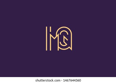 Initial based clean and minimal Logo. MQ QM M Q letter creative monochrome monogram icon symbol. Universal elegant luxury alphabet vector design