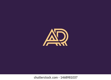 Initial based clean and minimal Logo. AR RA R AA letter creative technology monogram icon symbol. Universal elegant luxury alphabet vector design