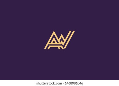 Initial based clean and minimal Logo. AW WA W AA letter creative technology monogram icon symbol. Universal elegant luxury alphabet vector design