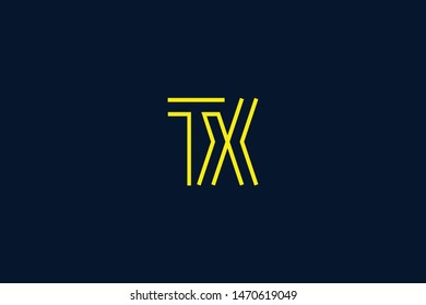 Initial based clean and minimal Logo. TX XT T X letter creative monochrome monogram icon symbol. Universal elegant luxury alphabet vector design