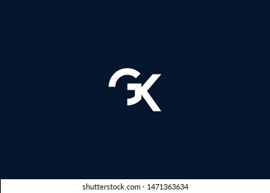 Initial based clean and minimal Logo. KG GK K G letter creative monochrome monogram icon symbol. Universal elegant luxury alphabet vector design