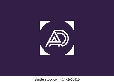 Initial based clean and minimal Logo. AD DA D letter creative technology monogram icon symbol. Universal elegant luxury alphabet vector design