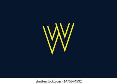 Initial based clean and minimal Logo. VV W letter creative monochrome monogram icon symbol. Universal elegant luxury alphabet vector design