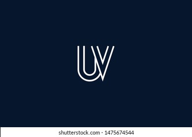 Initial based clean and minimal Logo. UV VU U V letter creative monochrome monogram icon symbol. Universal elegant luxury alphabet vector design