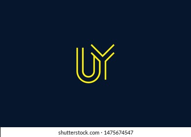 Initial based clean and minimal Logo. UY YU U Y letter creative monochrome monogram icon symbol. Universal elegant luxury alphabet vector design
